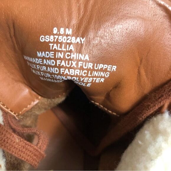 MIA Tallia Brown Faux Fur Ankle Boots - Picture 6 of 11